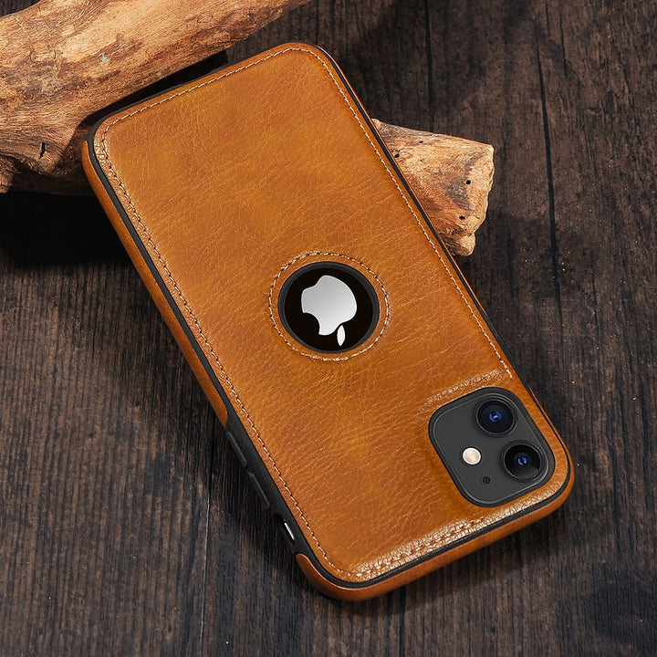 Solid Color PU Leather Phone Case For iPhones